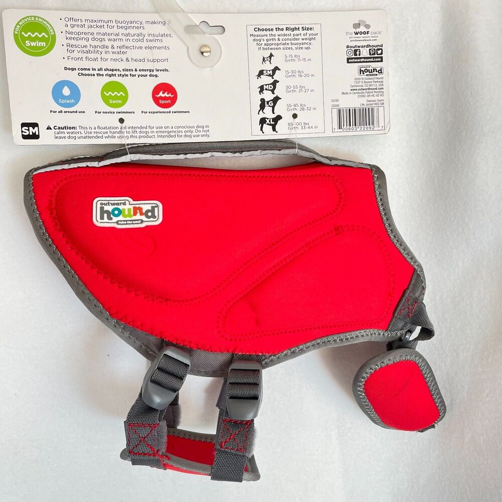Outward Hound Dawson Swim Life Jacket Swim Vest Size SM 15-30 lbs New With Tags - Picture 3 of 8